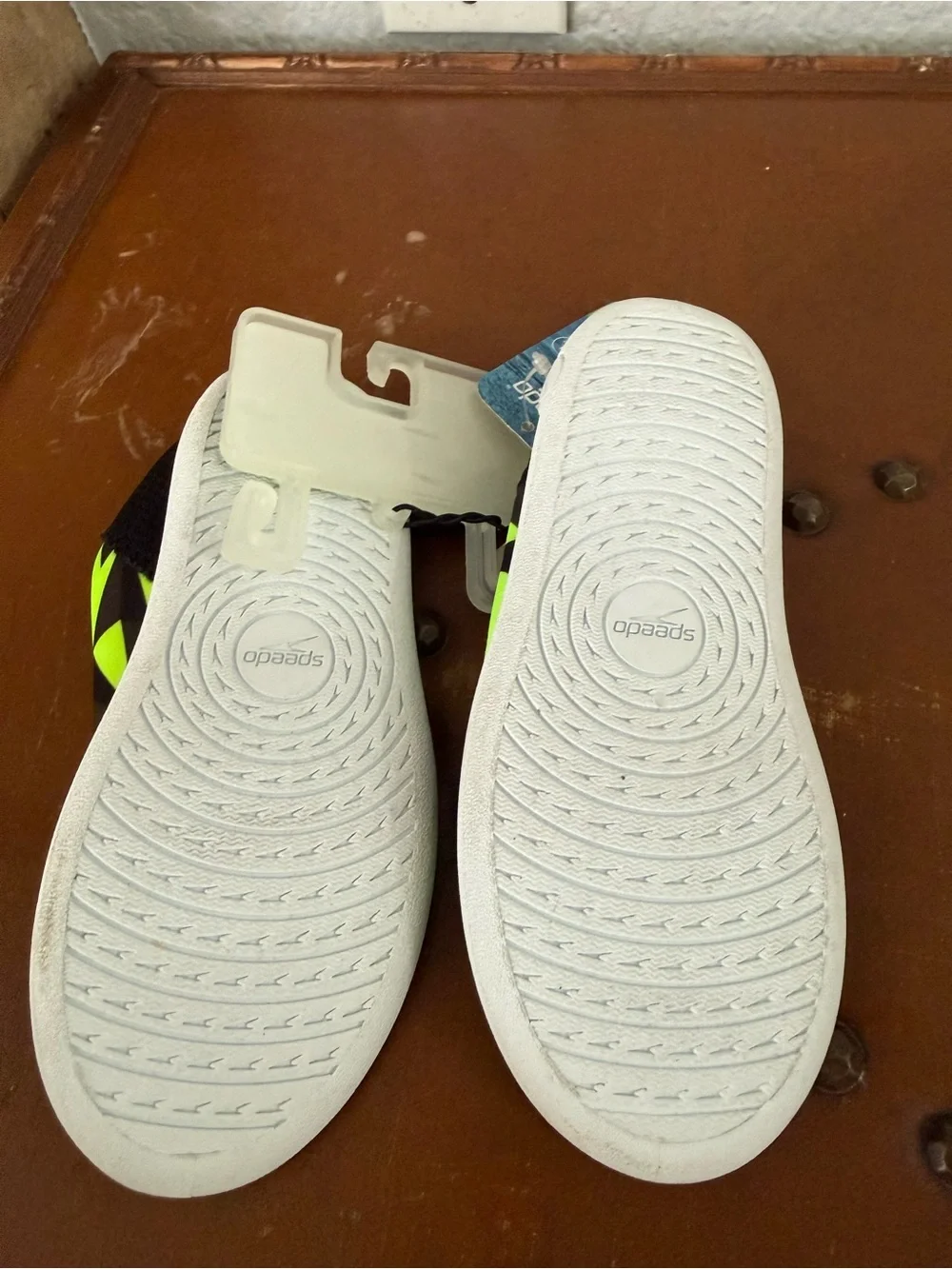 Speedo Kids Neon Yellow & Black Geometric Water Shoes